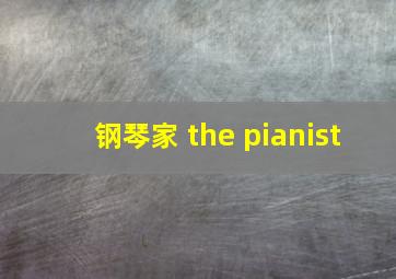 钢琴家 the pianist